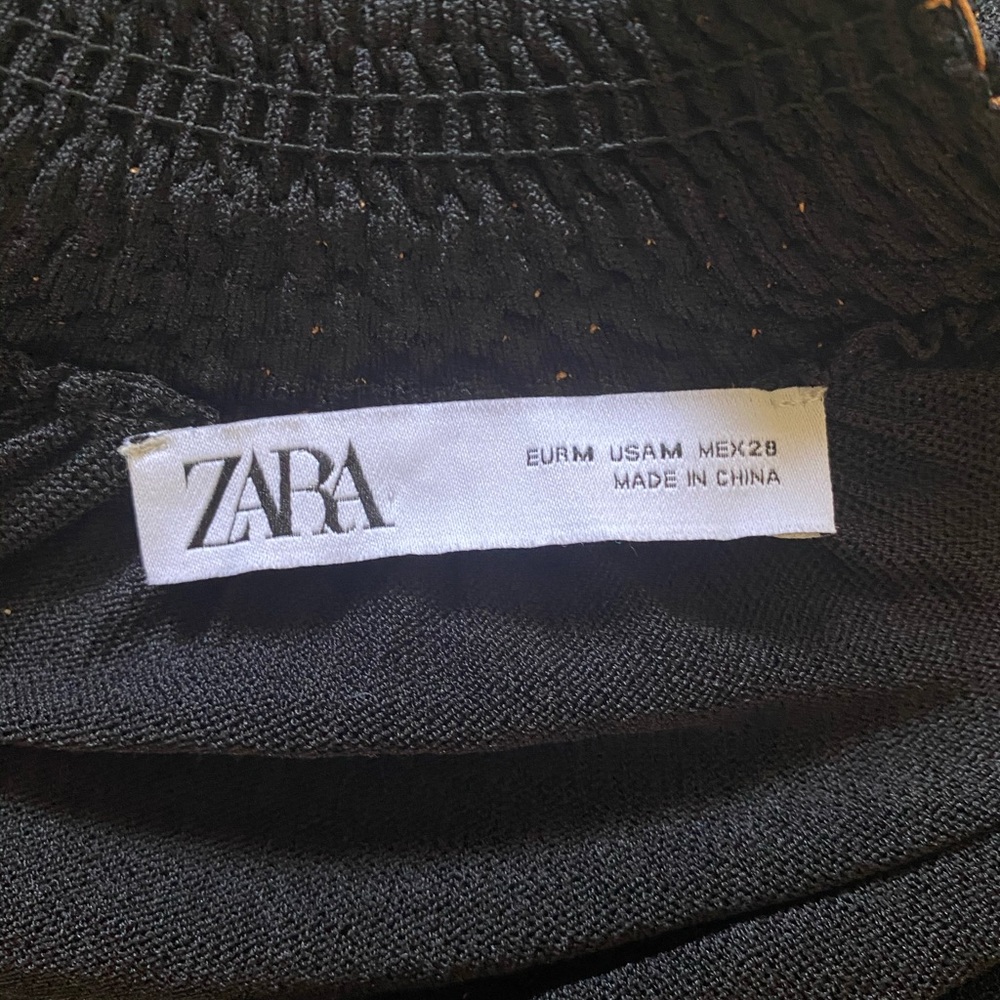 ZARA Black & Gold solid Spandex Dress  Sz M - Picture 9 of 9